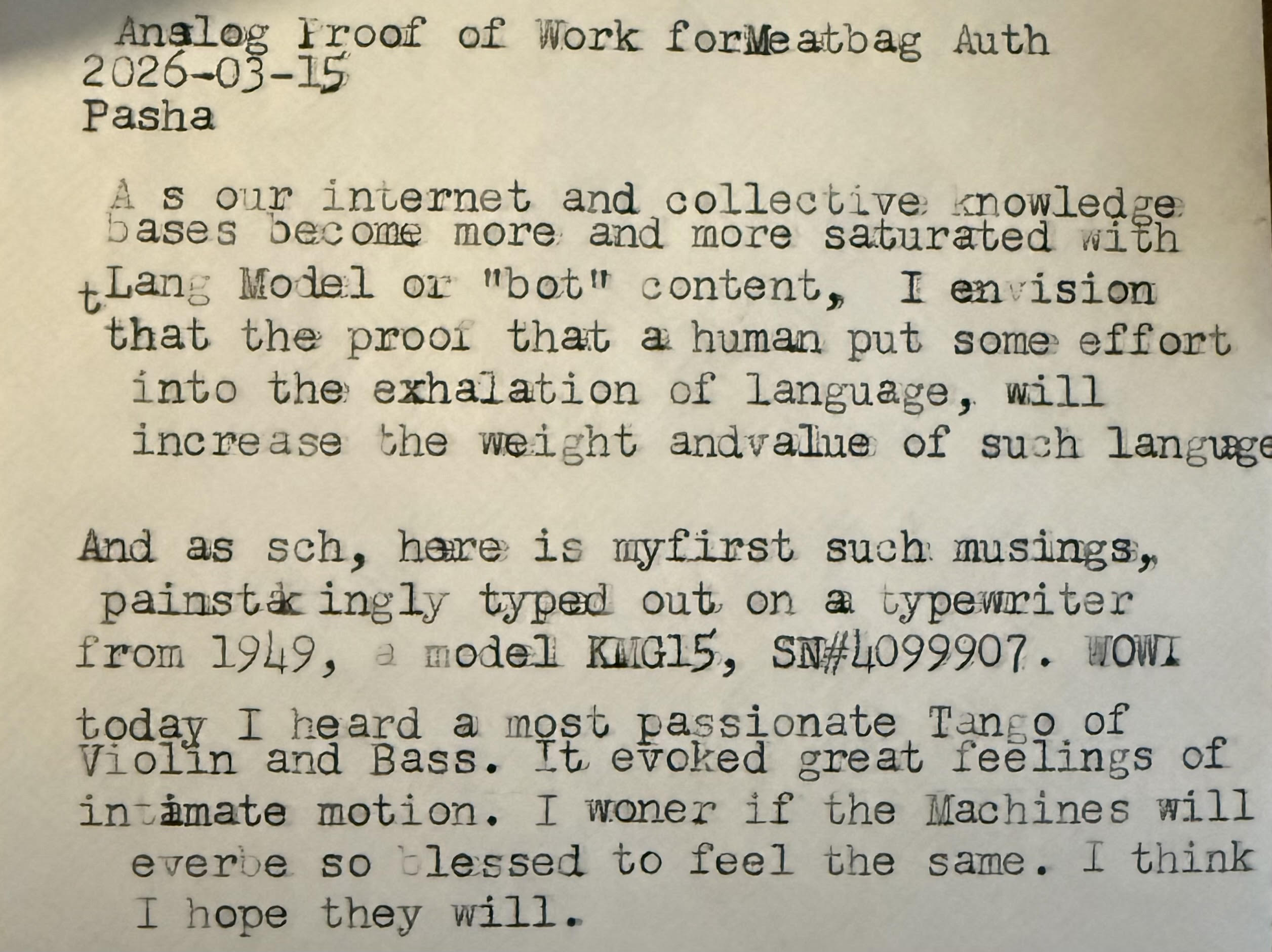 Typewritten blog post dated 2026-03-15